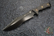 Microtech Arbiter Fixed Blade Knife- Carbon Fiber Scales- DLC Black Part Serrated Edge 104-2 DLCCFS