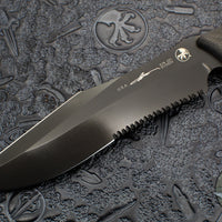 Microtech Arbiter Fixed Blade Knife- Carbon Fiber Scales- DLC Black Part Serrated Edge 104-2 DLCCFS