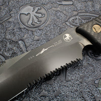 Microtech Arbiter Fixed Blade Knife- Carbon Fiber Scales- DLC Black Full Serrated Edge 104-3 DLCCFS