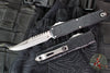 Microtech Ultratech OTF Knife- GEN IV- Topographic Series- Interceptor Edge- Black Finished Handle- Stonewash Finished Plain Edge Blade 11174TP-10 S