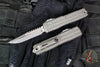 Microtech Ultratech ZBP Zero Blade Play OTF Knife- EX Series- Interceptor Edge- Natural Clear Finished Handle- Apocalyptic Finished Blade 1117EX-10 APNCS
