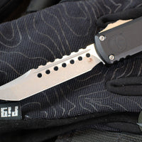 Microtech Ultratech OTF Knife- GEN III ZBP- Hellhound Edge- Black Handle- Apocalyptic Finished Blade 1119-10 AP