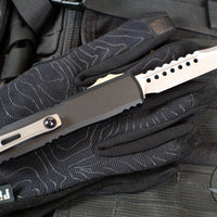 Microtech Ultratech OTF Knife- GEN III ZBP- Hellhound Edge- Black Handle- Apocalyptic Finished Blade 1119-10 AP