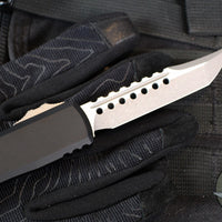 Microtech Ultratech OTF Knife- GEN III ZBP- Hellhound Edge- Black Handle- Apocalyptic Finished Blade 1119-10 AP