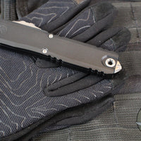Microtech Ultratech OTF Knife- GEN III ZBP- Hellhound Edge- Black Handle- Apocalyptic Finished Blade 1119-10 AP
