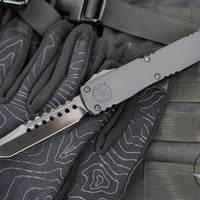 Microtech Ultratech OTF Knife- GEN III ZBP- Shadow Edition- Hellhound Edge- Black Deep Logo Handle- Black DLC Finished Blade 1119-1 DLCTSH