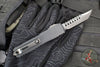 Microtech Ultratech OTF Knife- GEN III ZBP- Shadow Edition- Hellhound Edge- Black Deep Logo Handle- Black DLC Finished Blade 1119-1 DLCTSH