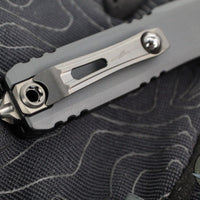 Microtech Ultratech OTF Knife- GEN III ZBP- Shadow Edition- Hellhound Edge- Black Deep Logo Handle- Black DLC Finished Blade 1119-1 DLCTSH