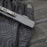 Microtech Ultratech OTF Knife- GEN III ZBP- Shadow Edition- Hellhound Edge- Black Deep Logo Handle- Black DLC Finished Blade 1119-1 DLCTSH