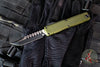 Microtech Ultratech OTF Knife- GEN III ZBP- Hellhound Edge- OD Green Handle- Black Finished Blade 1119-1 OD