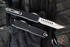Microtech Ultratech OTF Knife- GEN IV- Hellhound Edge- Black Handle- Stonewash Finished Plain Edge Blade 11194-10 S