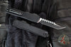 Microtech Ultratech OTF Knife- GEN IV- Hellhound Edge- Tactical- Black Handle- Black Finished Plain Edge Blade 11194-1 TS