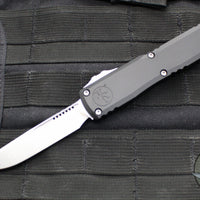 Microtech Ultratech ZBP Zero Blade Play OTF Knife- Single Edge- Black Handle- Stonewash Blade 1121-10