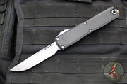 Microtech Ultratech ZBP Zero Blade Play OTF Knife- Single Edge- Black Handle- Stonewash Blade 1121-10