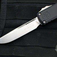 Microtech Ultratech ZBP Zero Blade Play OTF Knife- Single Edge- Black Handle- Stonewash Blade 1121-10