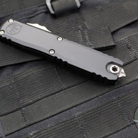 Microtech Ultratech ZBP Zero Blade Play OTF Knife- Single Edge- Black Handle- Stonewash Blade 1121-10