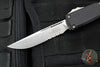 Microtech Ultratech ZBP Zero Blade Play OTF Knife- Single Edge- Black Handle- Stonewash Part Serrated Blade 1121-11