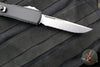 Microtech Ultratech ZBP Zero Blade Play OTF Knife- Single Edge- Black Handle- Stonewash Full Serrated Blade 1121-12