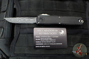 Microtech Ultratech ZBP Zero Blade Play OTF Knife- Clip Point- Black Handle- Vegas Forge Reptilian Pattern Damascus Blade 1121-16 MS4