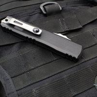 Microtech Ultratech ZBP Zero Blade Play OTF Knife- Clip Point- Black Handle- Vegas Forge Reptilian Pattern Damascus Blade 1121-16 MS4