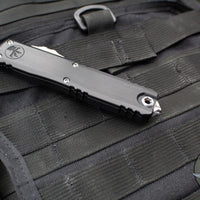 Microtech Ultratech ZBP Zero Blade Play OTF Knife- Clip Point- Black Handle- Vegas Forge Reptilian Pattern Damascus Blade 1121-16 MS4