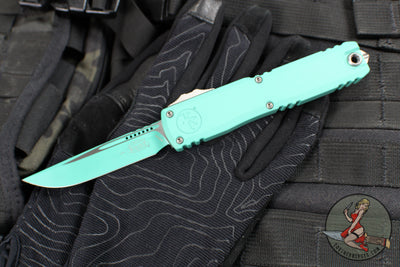 Microtech Ultratech ZBP Zero Blade Play OTF Knife- Single Edge- Cerakote Baja Finished Handle- Baja Finished Blade 1121-1BJ-C18Z15