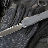 Microtech Ultratech ZBP Zero Blade Play OTF Knife- Single Edge- Shadow Edition- Black Handle- Black DLC Plain Edge Blade- DLC Hardware 1121-1 DLCTSH