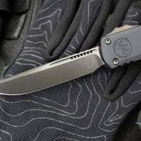 Microtech Ultratech ZBP Zero Blade Play OTF Knife- Single Edge- Shadow Edition- Black Handle- Black DLC Plain Edge Blade- DLC Hardware 1121-1 DLCTSH