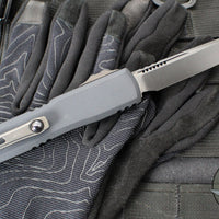 Microtech Ultratech ZBP Zero Blade Play OTF Knife- Single Edge- Shadow Edition- Black Handle- Black DLC Plain Edge Blade- DLC Hardware 1121-1 DLCTSH