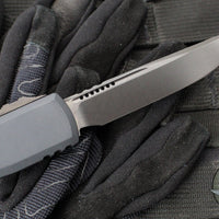 Microtech Ultratech ZBP Zero Blade Play OTF Knife- Single Edge- Shadow Edition- Black Handle- Black DLC Plain Edge Blade- DLC Hardware 1121-1 DLCTSH