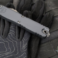 Microtech Ultratech ZBP Zero Blade Play OTF Knife- Single Edge- Shadow Edition- Black Handle- Black DLC Plain Edge Blade- DLC Hardware 1121-1 DLCTSH