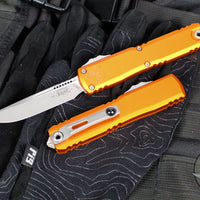 Microtech Ultratech OTF Knife- GEN IV- Single Edge- Orange Handle- Apocalyptic Finished Blade 11214-10 APOR