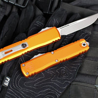 Microtech Ultratech OTF Knife- GEN IV- Single Edge- Orange Handle- Apocalyptic Finished Blade 11214-10 APOR
