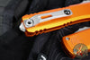 Microtech Ultratech OTF Knife- GEN IV- Single Edge- Orange Handle- Apocalyptic Finished Blade 11214-10 APOR