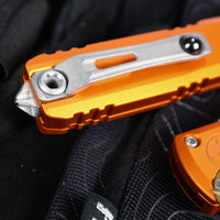 Microtech Ultratech OTF Knife- GEN IV- Single Edge- Orange Handle- Apocalyptic Finished Blade 11214-10 APOR