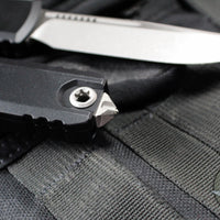 Microtech Ultratech OTF Knife- GEN IV- Single Edge- Black Handle- Apocalyptic Finished Blade 11214-10 AP