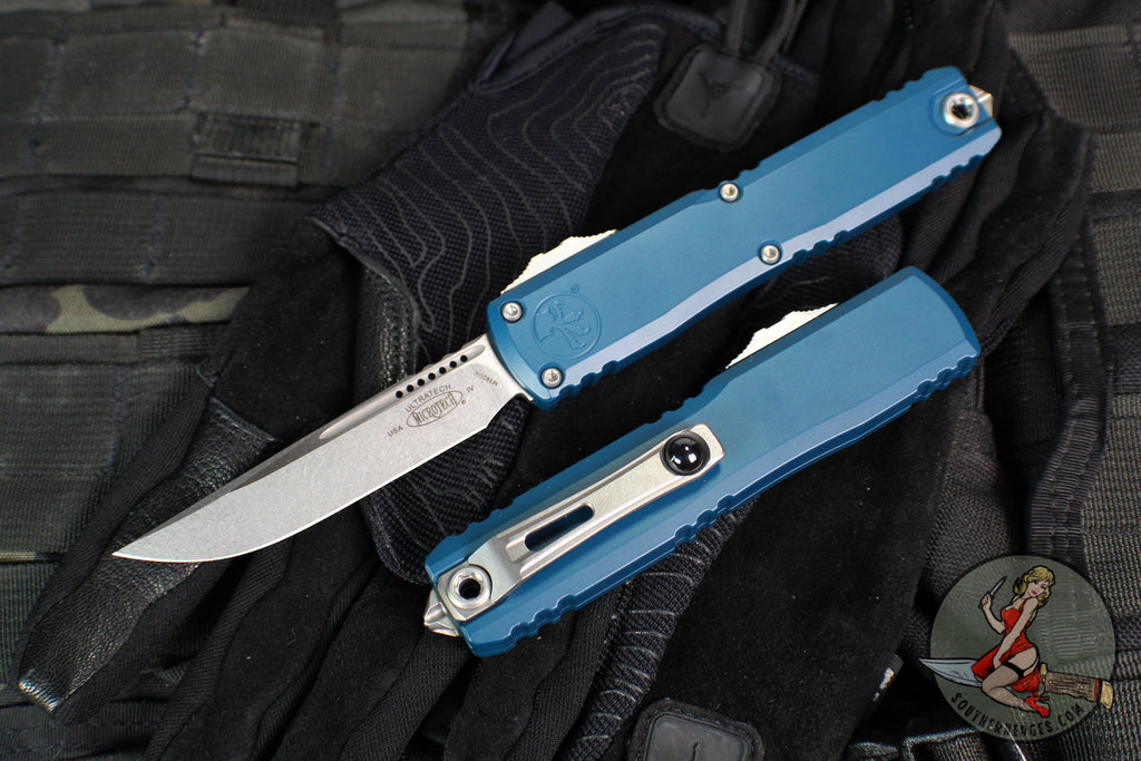 Orginal Microtech Otf Microtech Ultratech OTF Knife- GEN IV- Single Edge- Deep Ocean Finishe ...