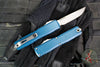 Microtech Ultratech OTF Knife- GEN IV- Single Edge- Deep Ocean Finished Handle- Stonewash Finished Blade 11214-10 DO