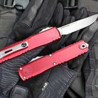Microtech Ultratech OTF Knife- GEN IV- Single Edge- Merlot Handle Handle- Stonewash Finished Blade 11214-10 MR