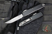 Microtech Ultratech OTF Knife- GEN IV- Single Edge- Black Handle- Stonewash Finished Blade 11214-10