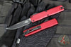 Microtech Ultratech OTF Knife- GEN IV- Single Edge- Merlot Red Handle- Black Finished Plain Edge Blade 11214-1 MR