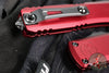 Microtech Ultratech OTF Knife- GEN IV- Single Edge- Merlot Red Handle- Black Finished Plain Edge Blade 11214-1 MR