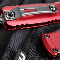 Microtech Ultratech OTF Knife- GEN IV- Single Edge- Merlot Red Handle- Black Finished Plain Edge Blade 11214-1 MR