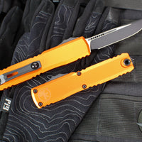 Microtech Ultratech OTF Knife- GEN IV- Single Edge- Orange Handle- Black Finished Plain Edge Blade 11214-1 OR