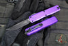 Microtech Ultratech OTF Knife- GEN IV- Single Edge- Purple Handle- Black Finished Plain Edge Blade 11214-1 PU