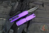 Microtech Ultratech OTF Knife- GEN IV- Single Edge- Purple Handle- Black Finished Plain Edge Blade 11214-1 PU