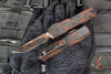 Microtech Ultratech OTF Knife- GEN IV- Single Edge- Topographic Black/Orange Camo Finished Handle And Plain Edge Blade 11214-1 TPBKORCS