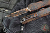 Microtech Ultratech OTF Knife- GEN IV- Single Edge- Topographic Black/Orange Camo Finished Handle And Plain Edge Blade 11214-1 TPBKORCS