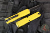 Microtech Ultratech OTF Knife- GEN IV- Single Edge- Yellow Handle- Black Finished Plain Edge Blade 11214-1 YW