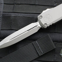 Microtech Ultratech ZBP Zero Blade Play OTF Knife- Double Edge- Natural Clear Handle- Apocalyptic Blade 1122-10 APNC